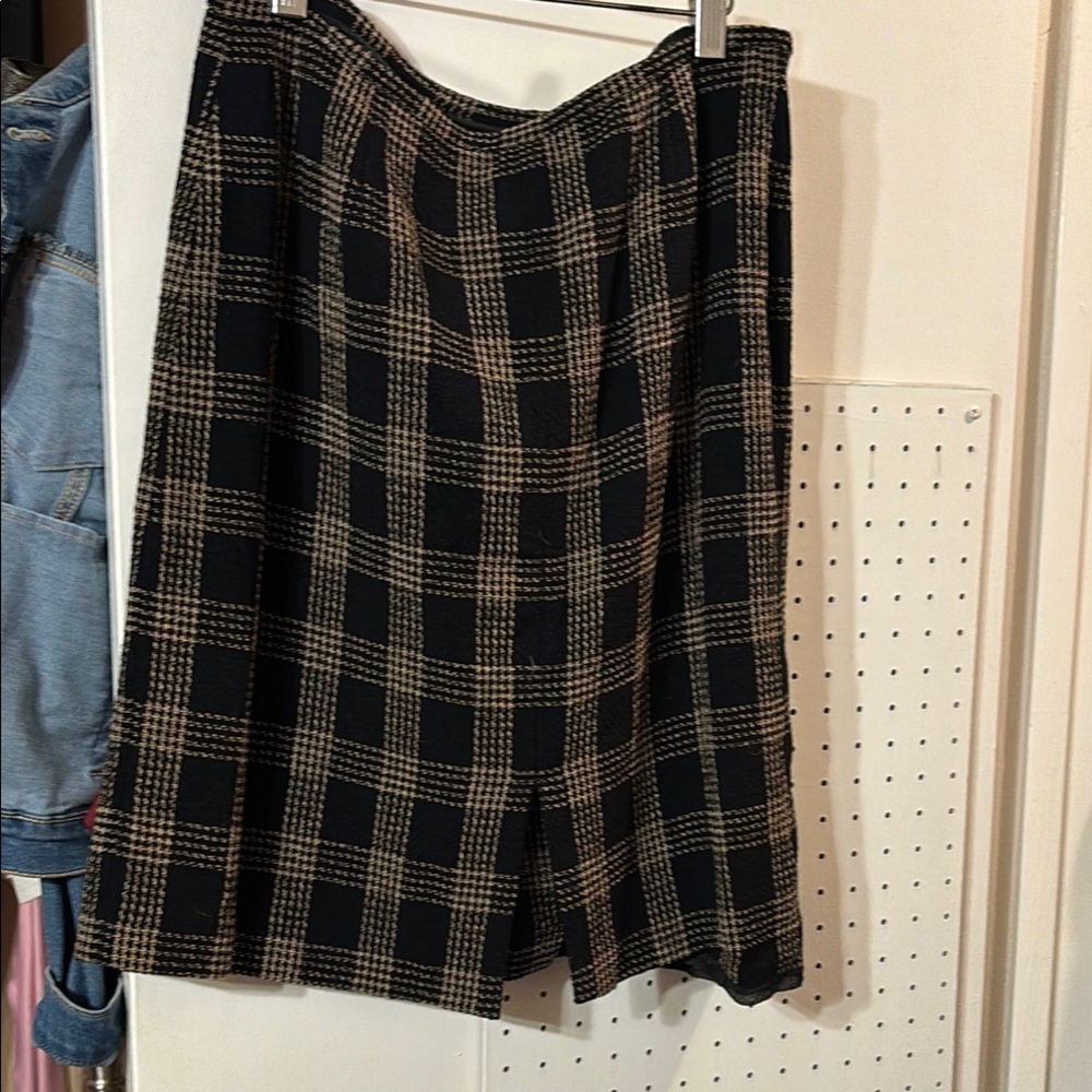 Plaid Black and Tan Women's Skirt